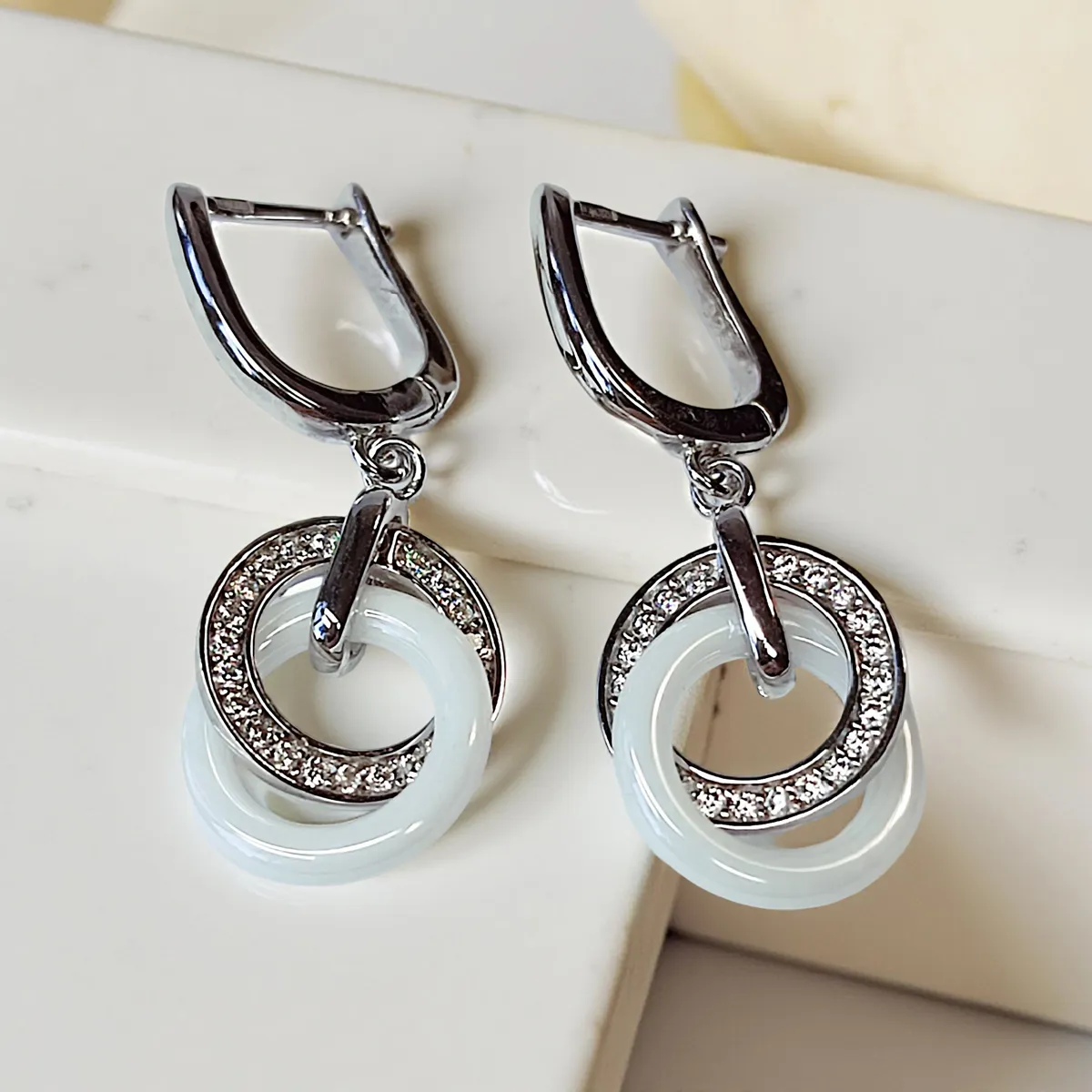 Сережки CZ Ceramic артикул К10009