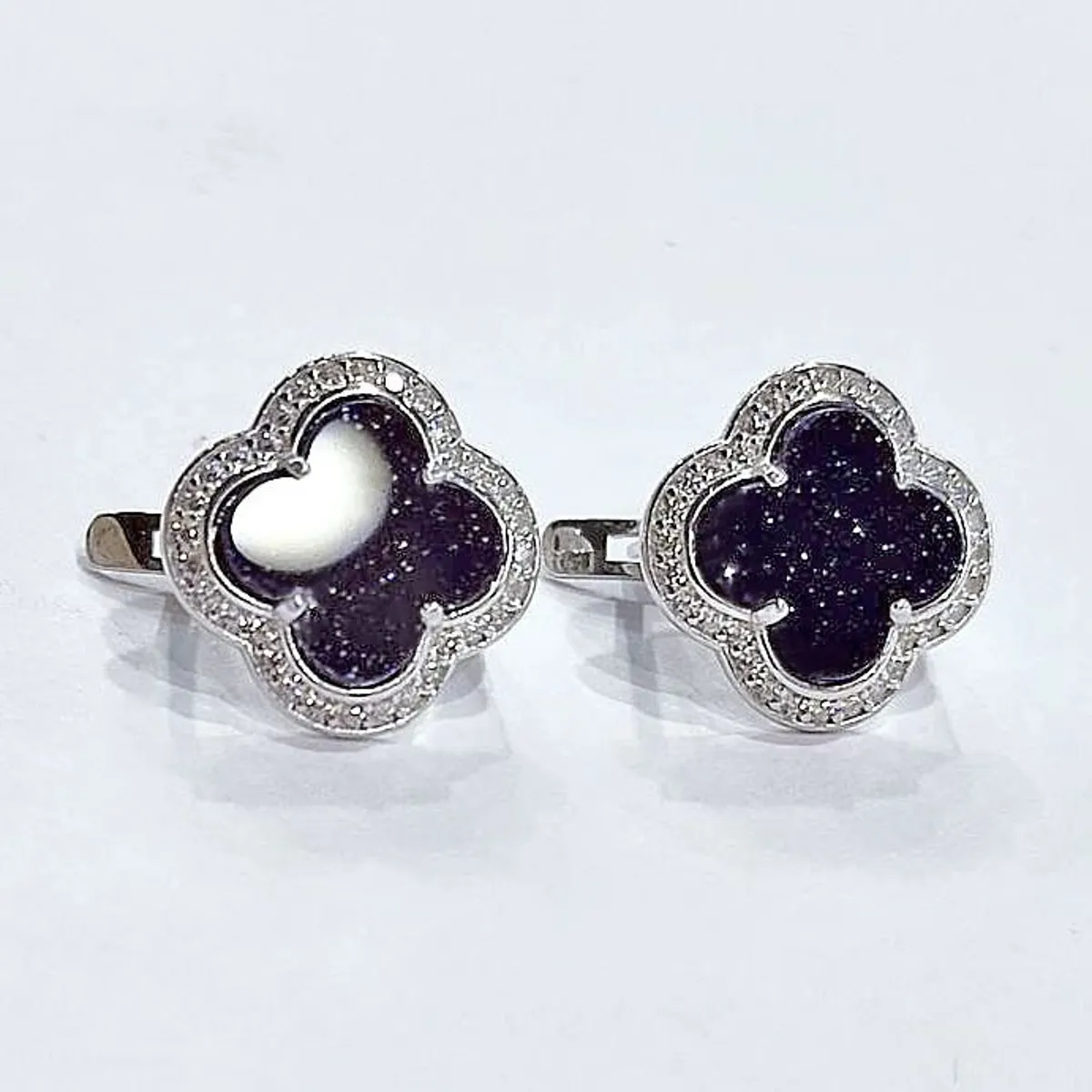 Сережки "Конюшина з Авантюрином", арт.2154ср/ав