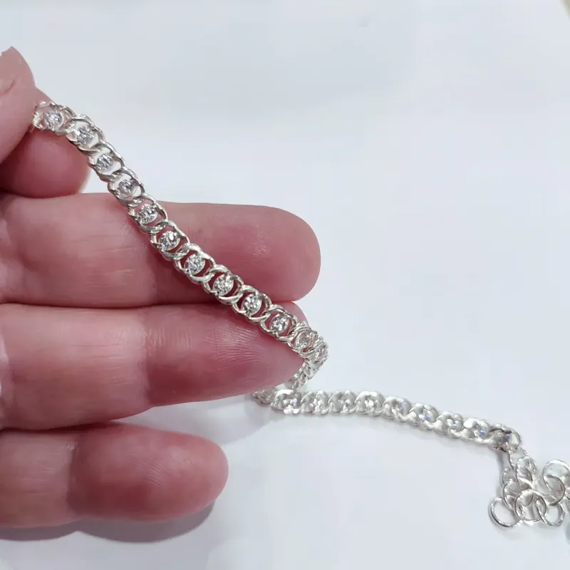 Браслет арабський бісмарк с фіанітами, арт. 7003б — фото 2