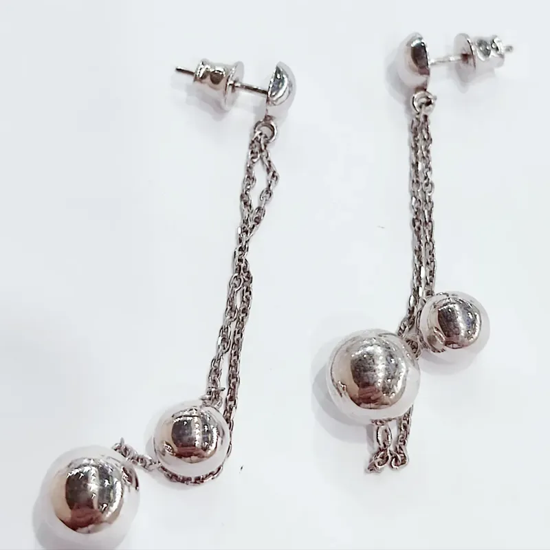 Срібні сережки вісюльки з шарами — фото 3