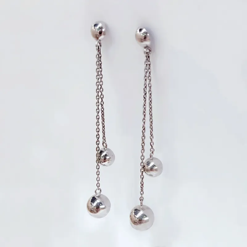 Срібні сережки вісюльки з шарами — фото 2