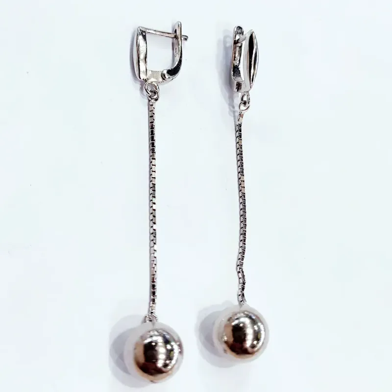 Срібні сережки вісюльки з шарами — фото 2