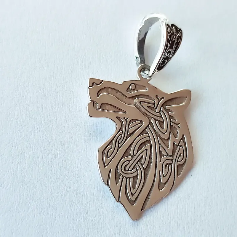 Срібна підвіска Вовк — фото 2