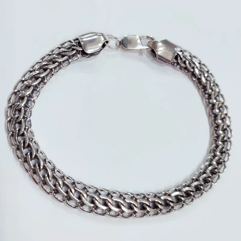 Срібний чоловічий браслет Пітон — фото 2