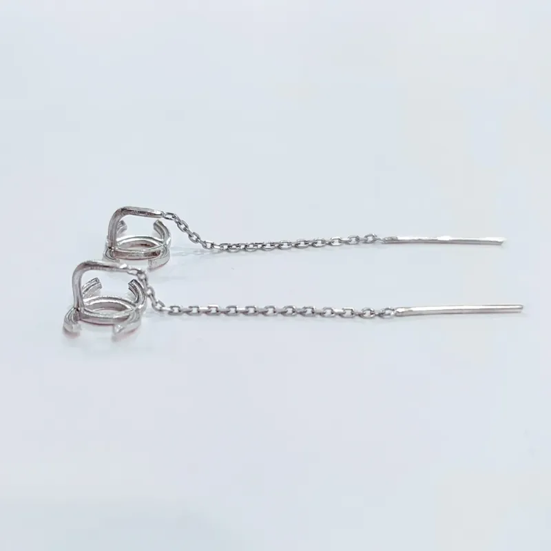 Срібні сережки-протяжки з золотою пластиною — фото 2