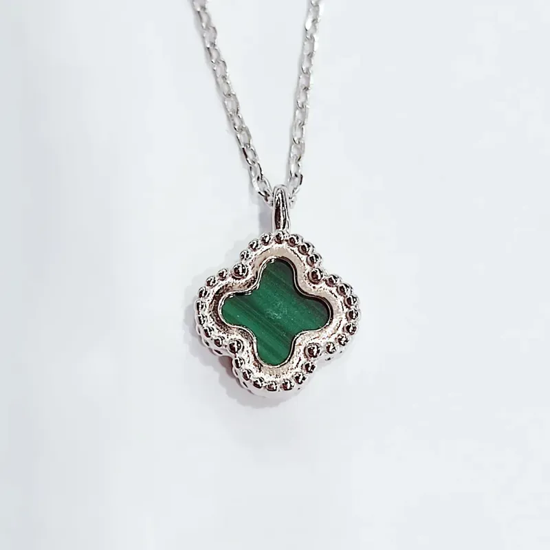 Срібне кольє Конюшина з малахітом — фото 3