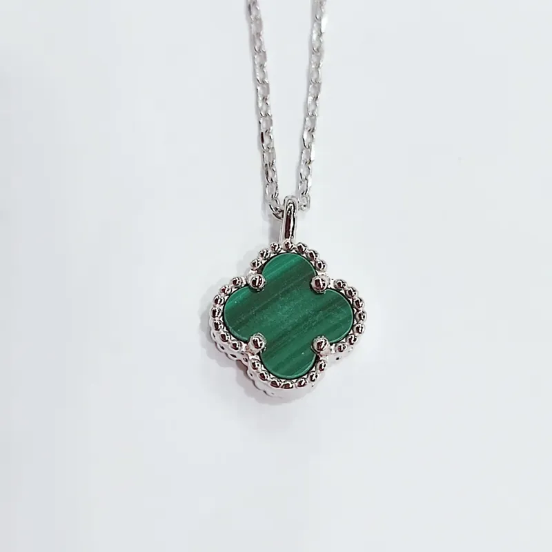 Срібне кольє Конюшина з малахітом — фото 2