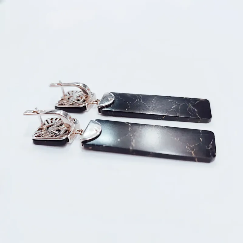 Срібні сережки з Агатом — фото 2