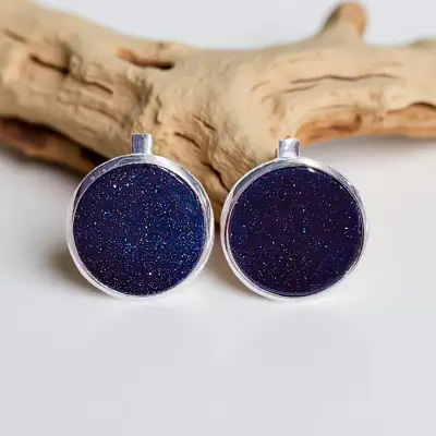 Срібні сережки з Авантюрином — срібна прикраса