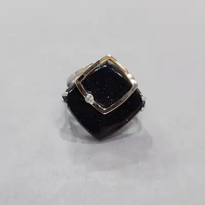 Каблучка з авантюрином "Ніч каіра" — срібна прикраса