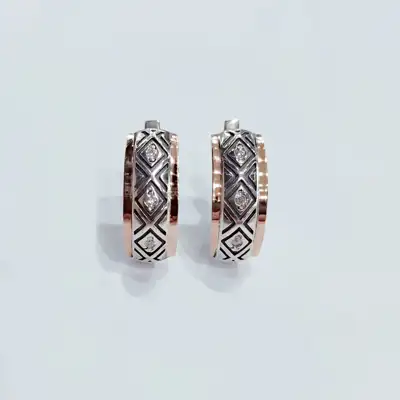 Срібні сережки з золотою пластиною — срібна прикраса