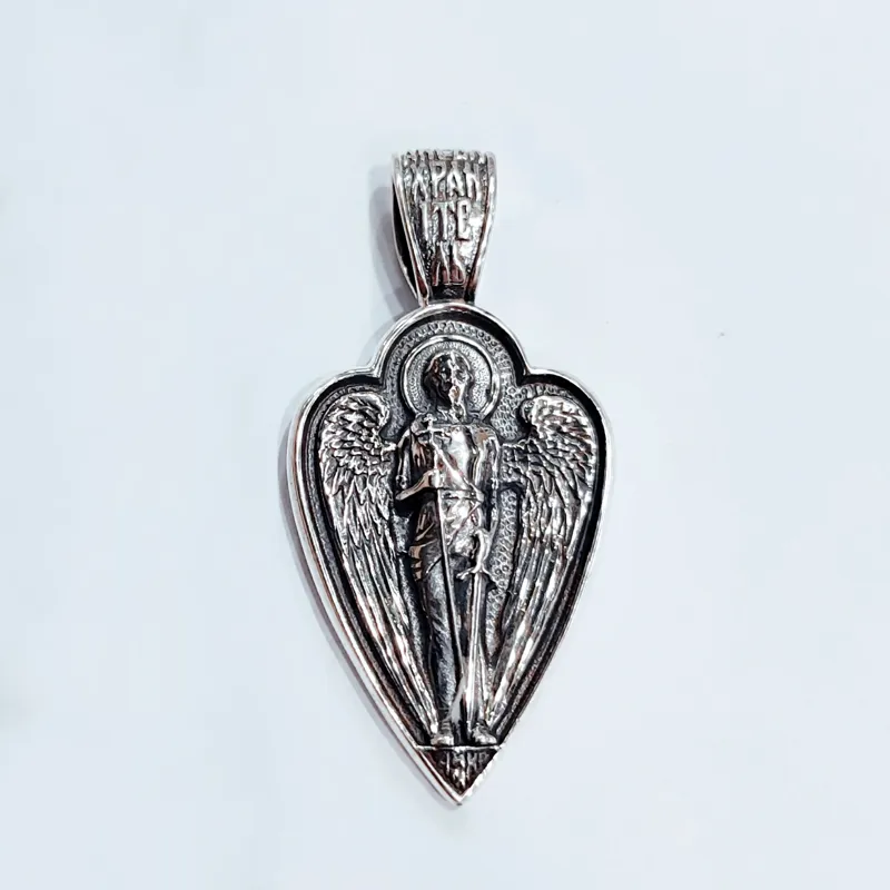 Срібний чоловічий набір “Архангел Михаїл — Серце Захисту” з ланцюгом "Якірним" — фото 3