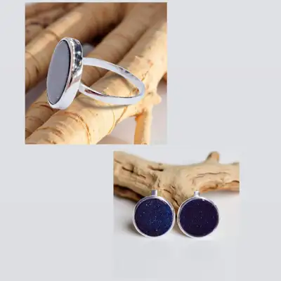 Срібний набір з Авантюрином — срібна прикраса