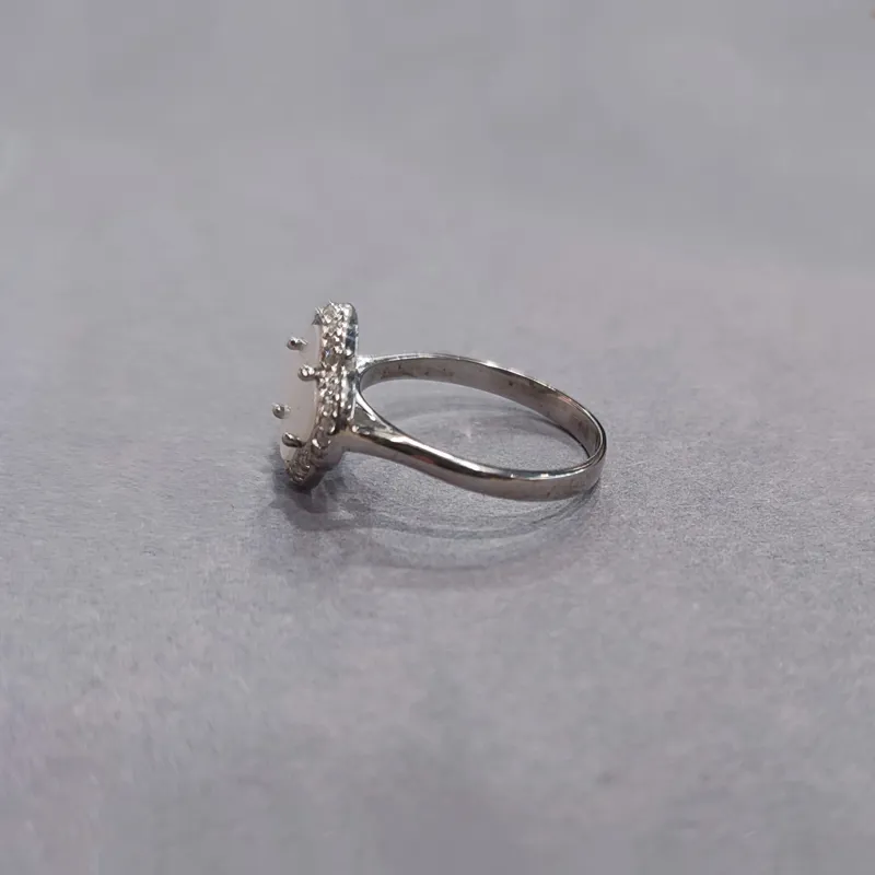 Срібна каблучка Клевер у стилі Ван Кліф з перламутром — фото 2