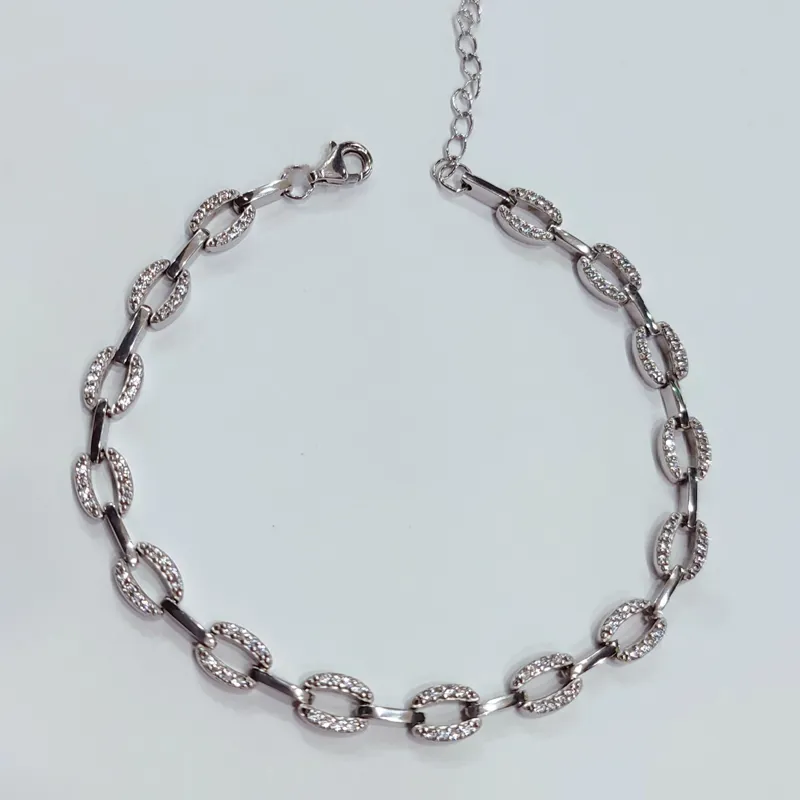 Срібний браслет із литих ланок — фото 2