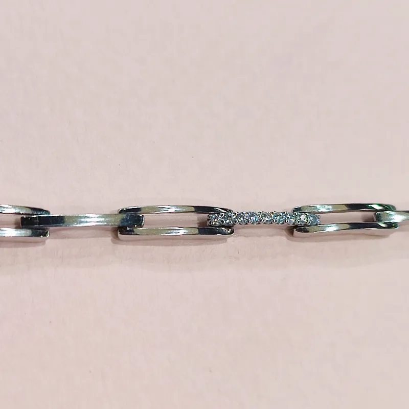 Срібний браслет із литих ланок — фото 4