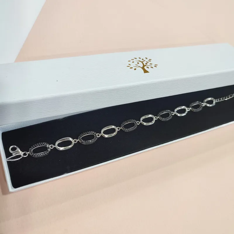 Срібний браслет з литих ланок — фото 2