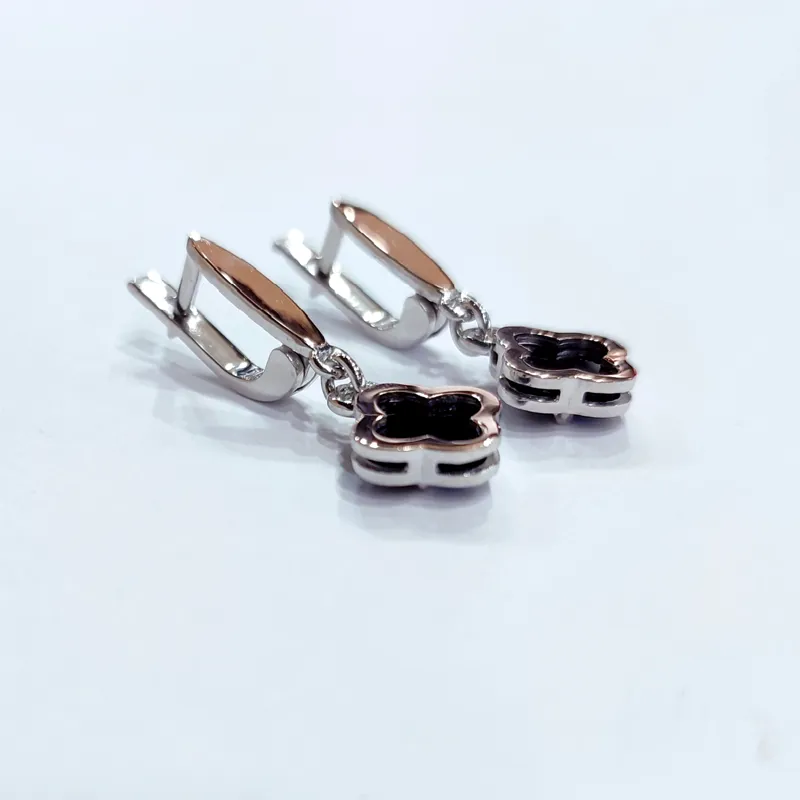 Конюшина, Клевер, Срібні сережки з золотою пластиною у стилі Ван Кліф — фото 2