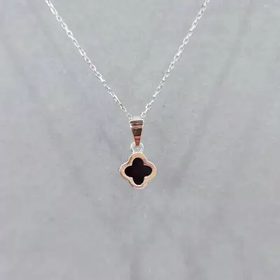 Срібна підвіска у стилі Van Cleef із золотою пластиною — срібна прикраса