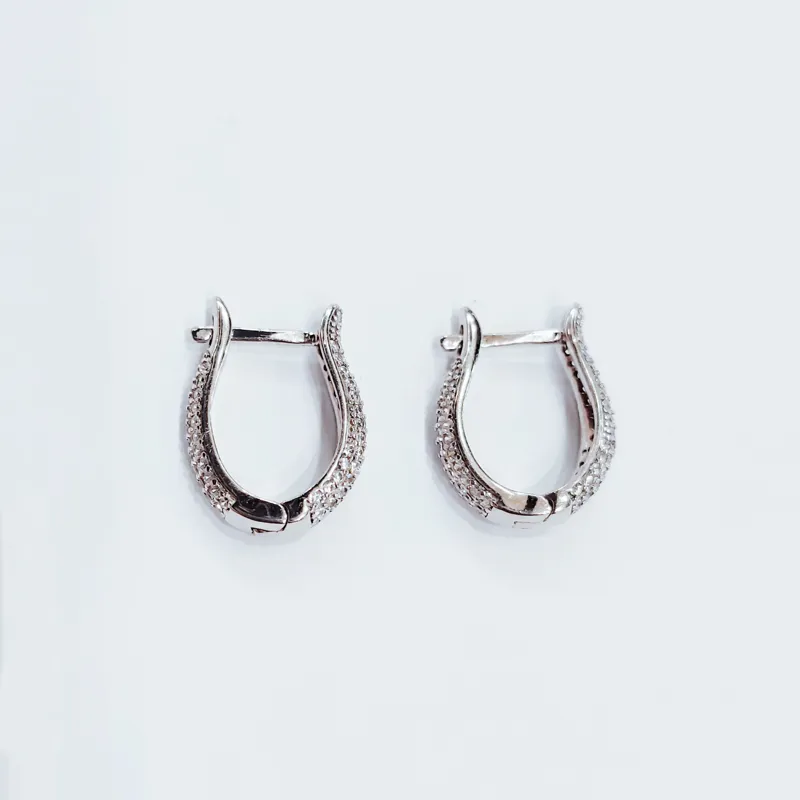 Сережки із срібла з фіанітами — фото 2