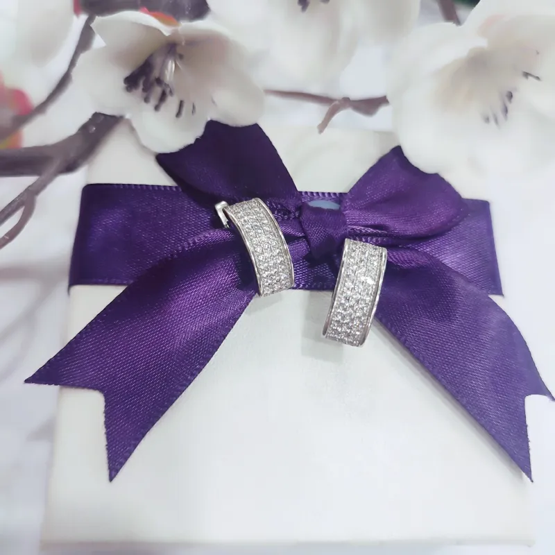 Сережки із срібла з фіанітами — фото 3