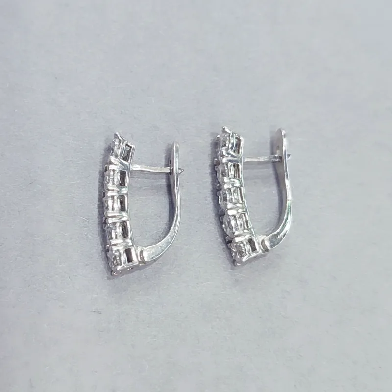 Сережки із срібла, доріжка з фіанітів — фото 3