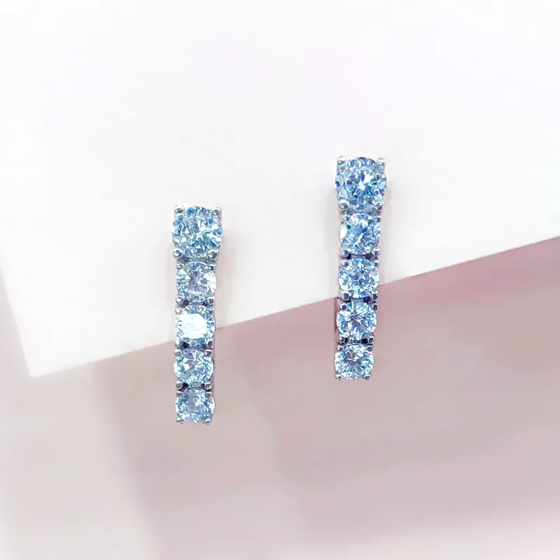 Сережки із срібла, доріжка з фіанітів — фото 2