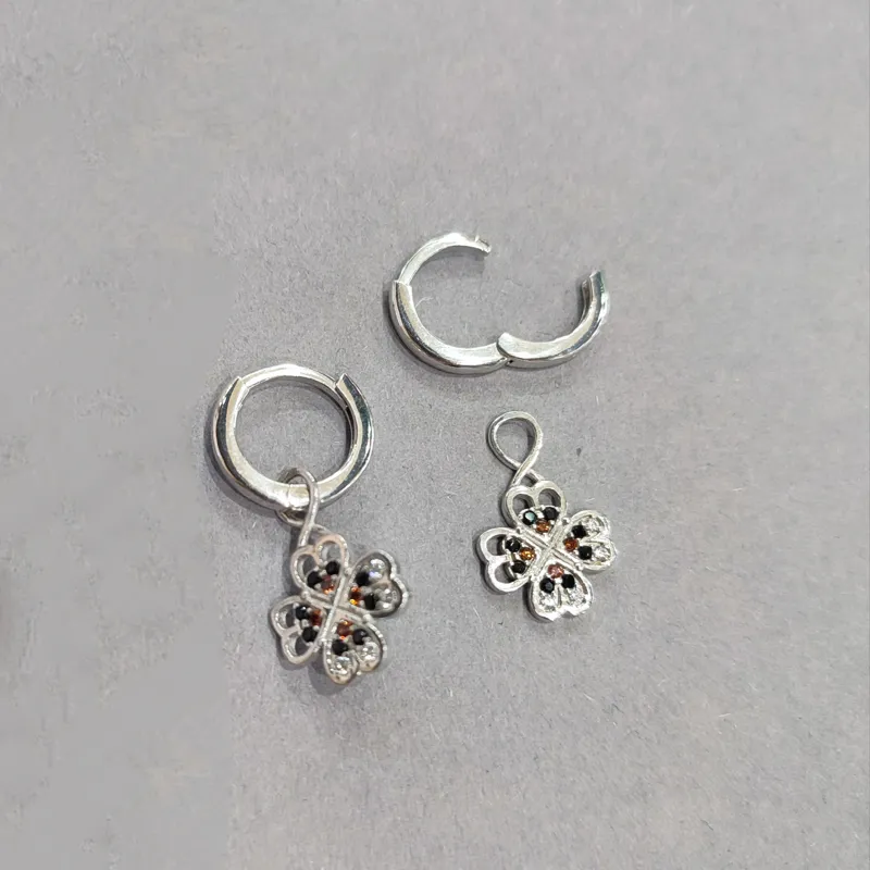 Сережки із срібла Клевер в етнічному стилі — фото 2