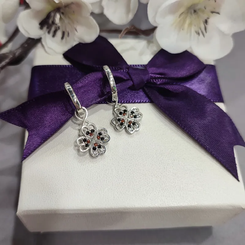 Сережки із срібла Клевер в етнічному стилі — фото 3