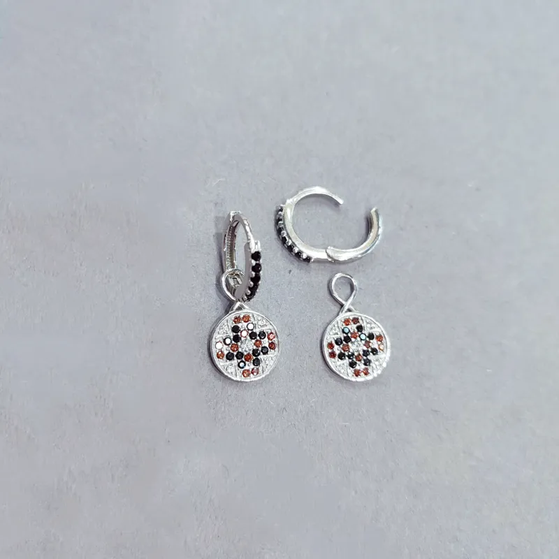 Сережки трансформери із срібла в етно стилі — фото 2