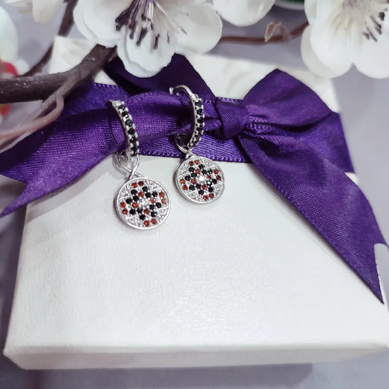 Сережки трансформери із срібла в етно стилі — фото 3