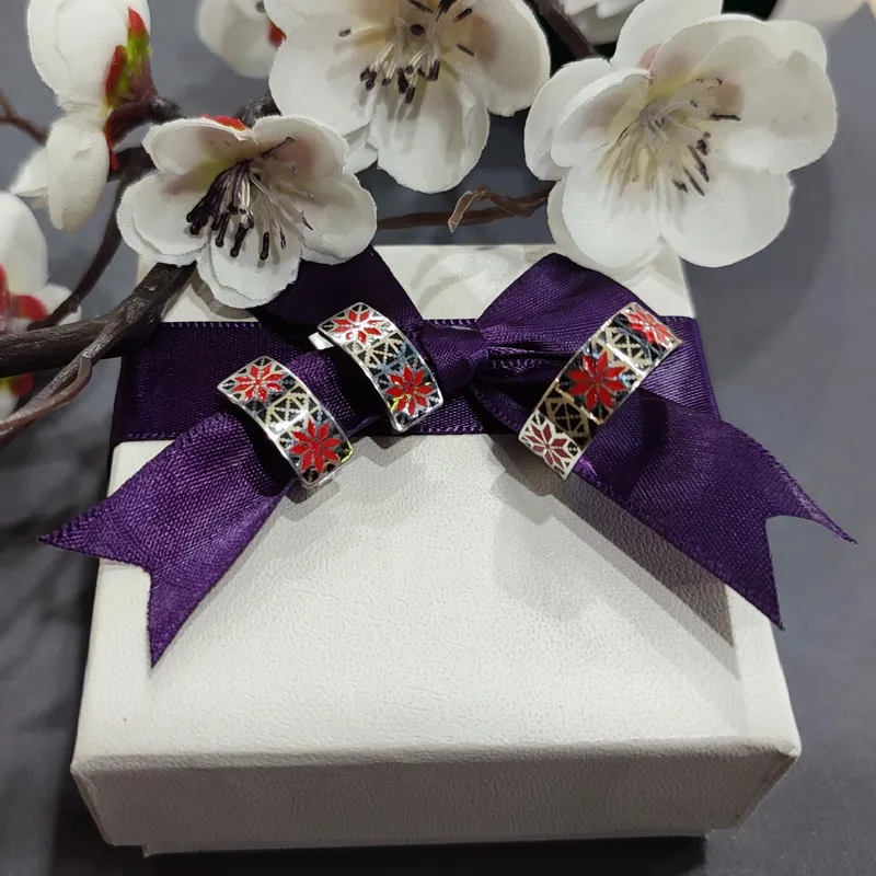 Каблучка із срібла Кольорова вишиванка — фото 3