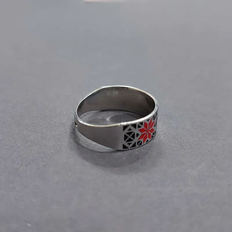 Каблучка із срібла Кольорова вишиванка — фото 2