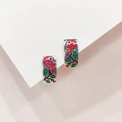 Сережки в етнічному стилі — срібна прикраса