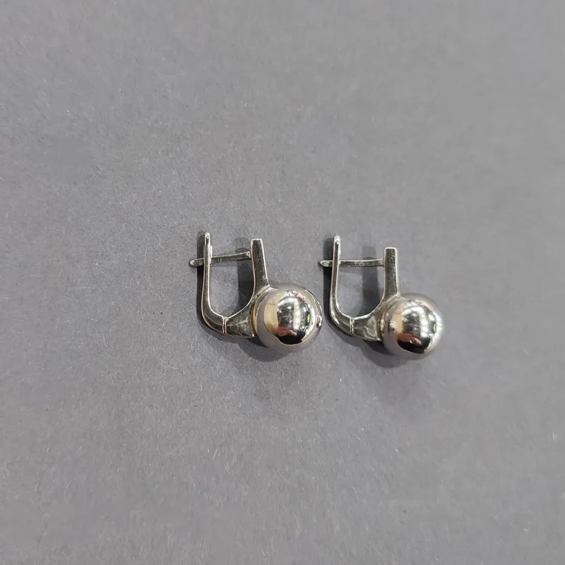 Сережки із срібла "Шаріки" — фото 2