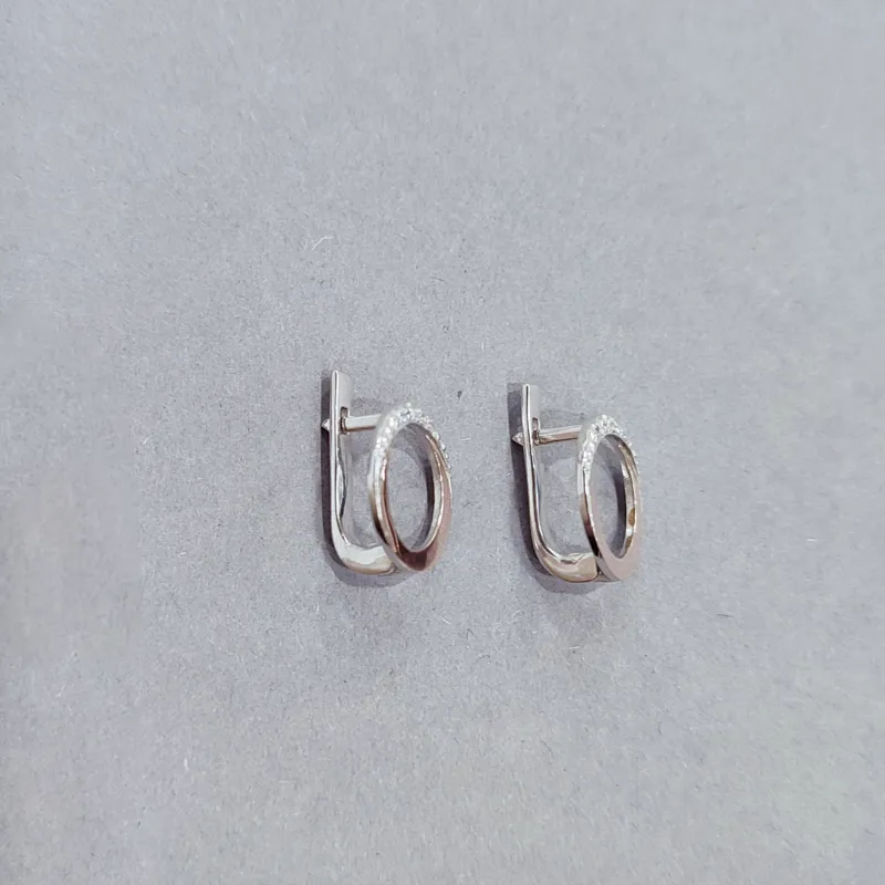 Сережки із срібла з золотою пластиною у формі круга у стилі Пандора — фото 2