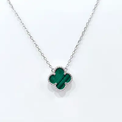 Кольє із срібла, конюшина-чотирилисник у стилі Van Cleef — срібна прикраса