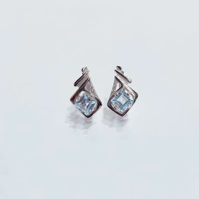 Сережки із срібла з топазами — фото 2