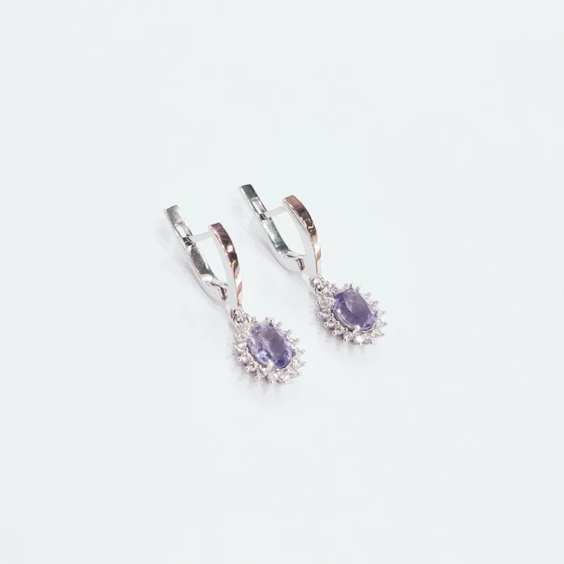 Сережки з аметистом арт. 847 ам. — фото 2