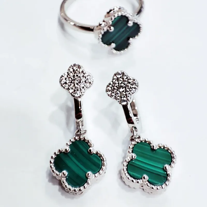 Комплект, "Конюшина" з малахітом, арт.11026/11005 — фото 1