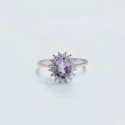 Каблучка з аметистом арт. 847 ам — срібна прикраса