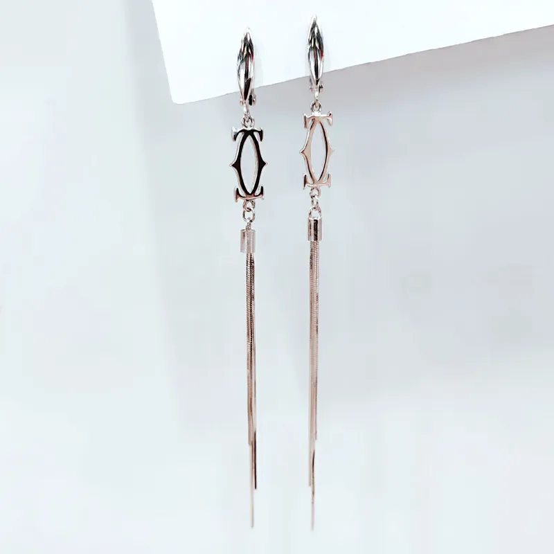 Срібні сережки-підвіски з ланцюжками — фото 2