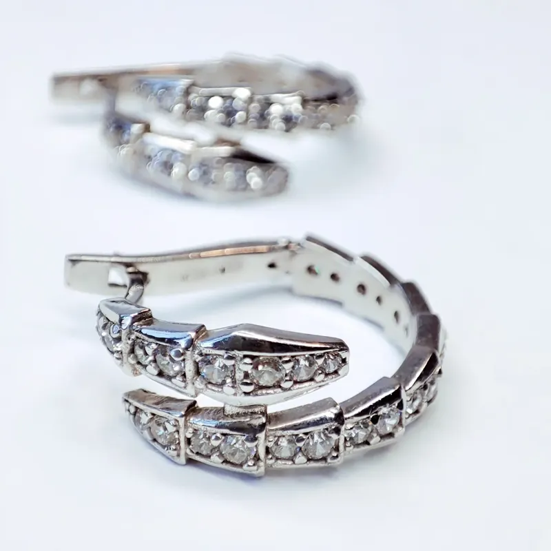 Сережки "Змія", топова модель, арт. 292Rh — фото 1