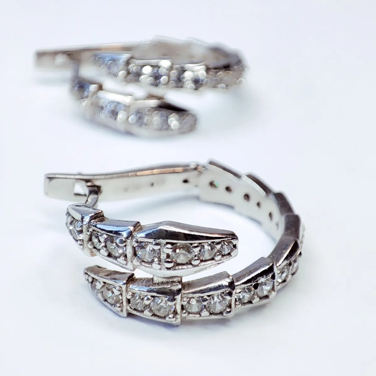 Сережки "Змія", топова модель, арт. 292Rh